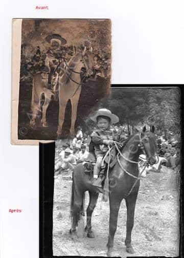 Agrandissement d'une anicienne photo pour numérisation ou impression dans le canton de Neuchâtel, à Fleurier.